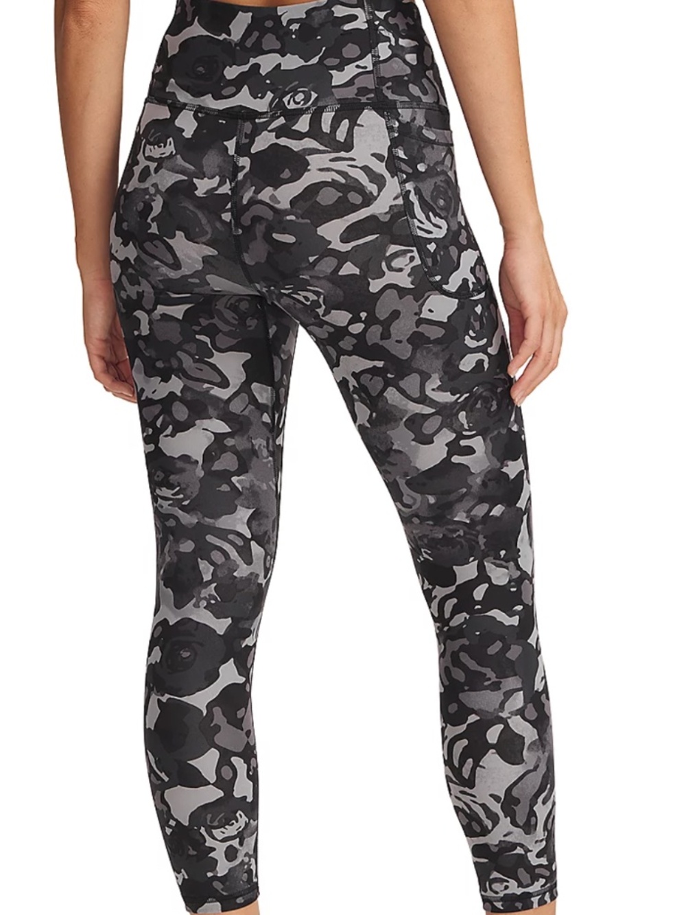 Under Armour Motion Leggings Women Medium Gray Camo Printed Ankle Active L